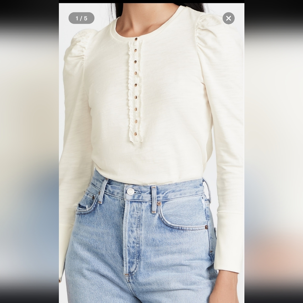 Nation LTD Clementine Long Sleeve | Off White Size Medium